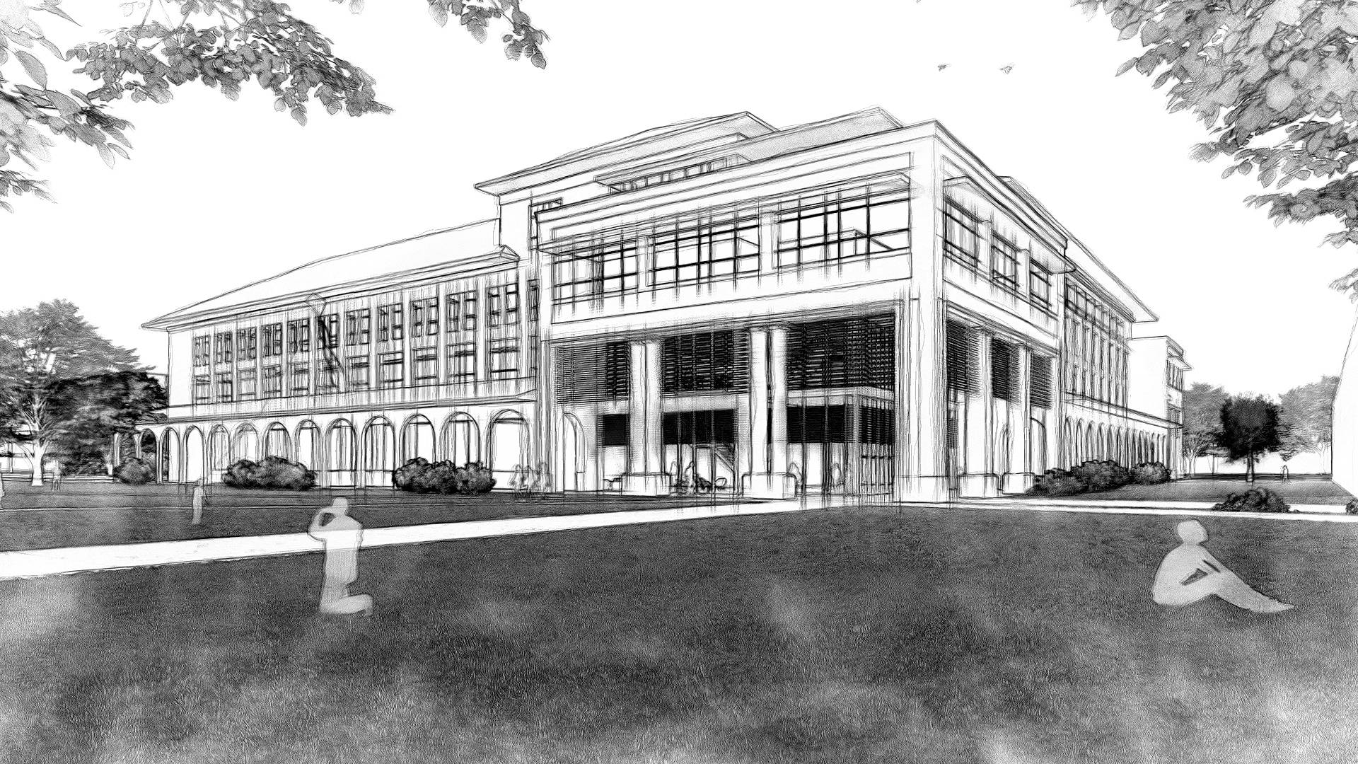 Rendering of the new Construction Management building