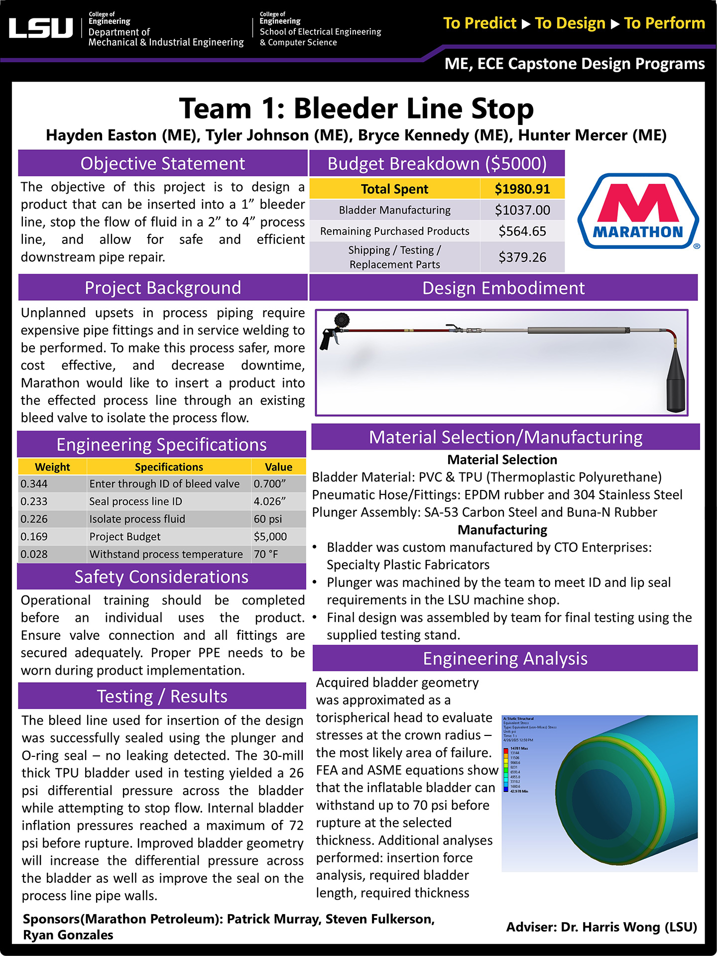 Project 1: Bleeder Line Stop (2025)