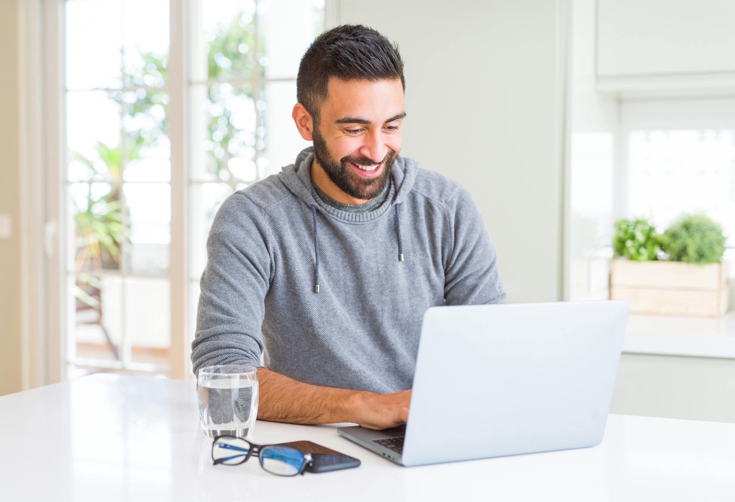 man at computer