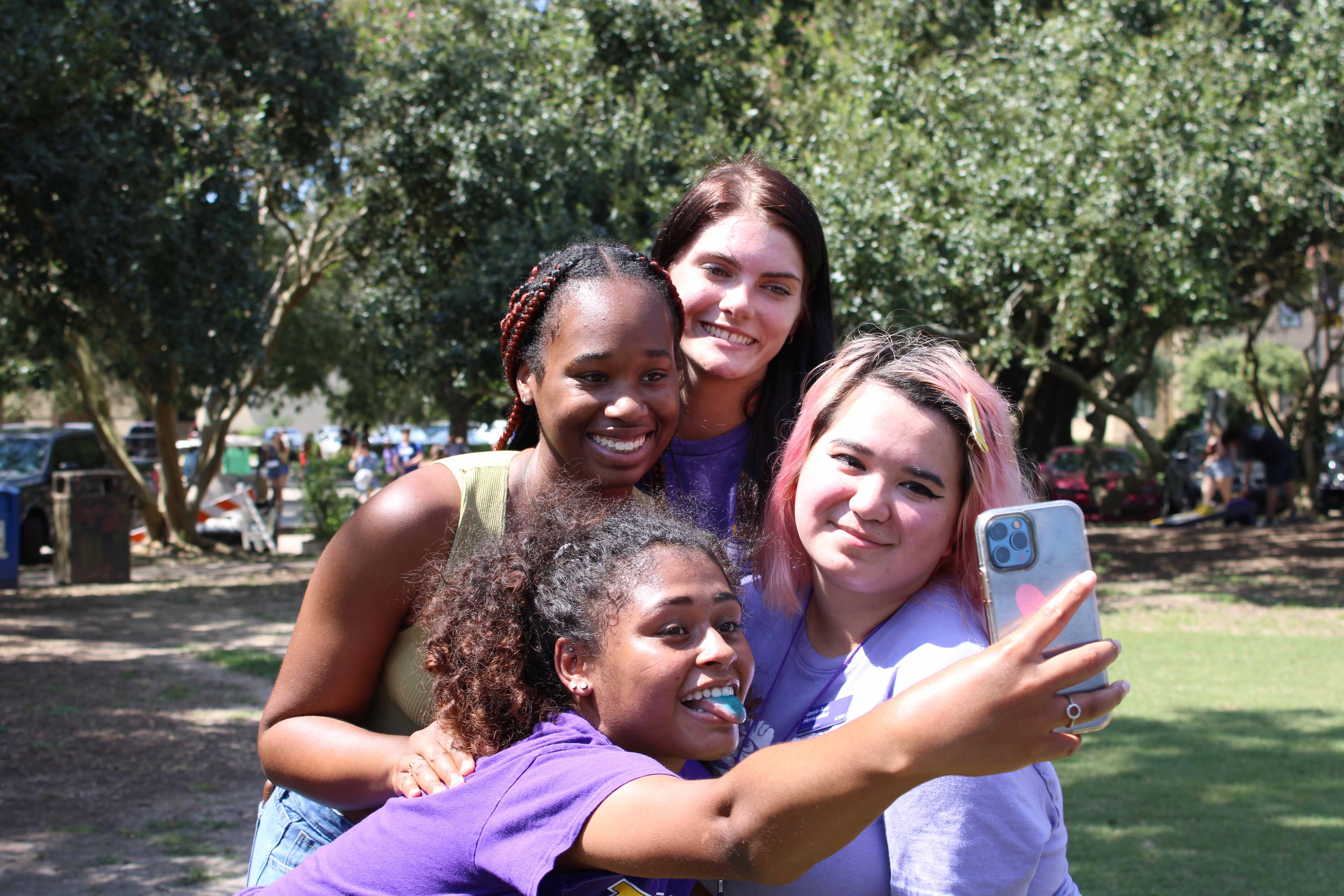 students taking a selfie