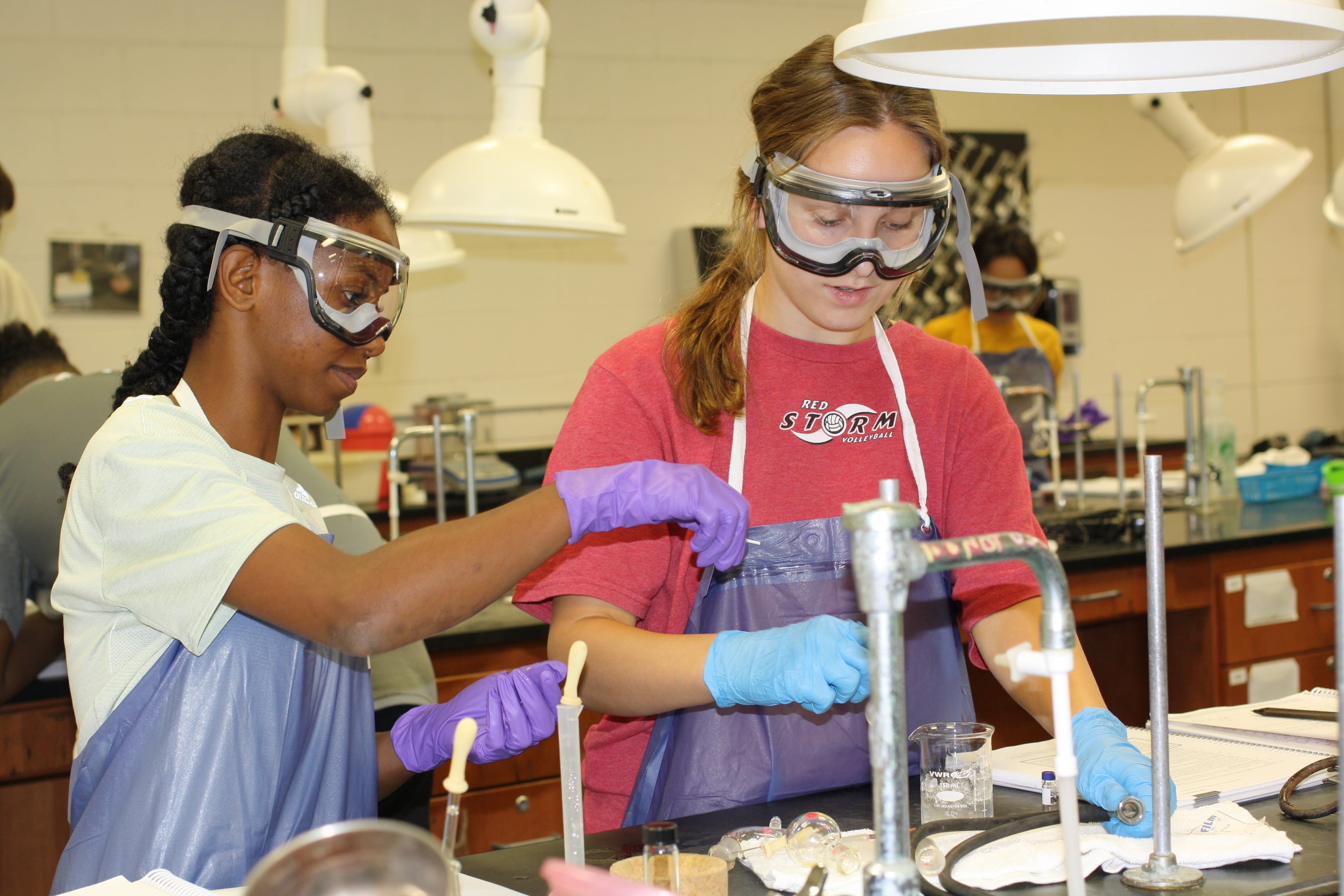 students in a lab